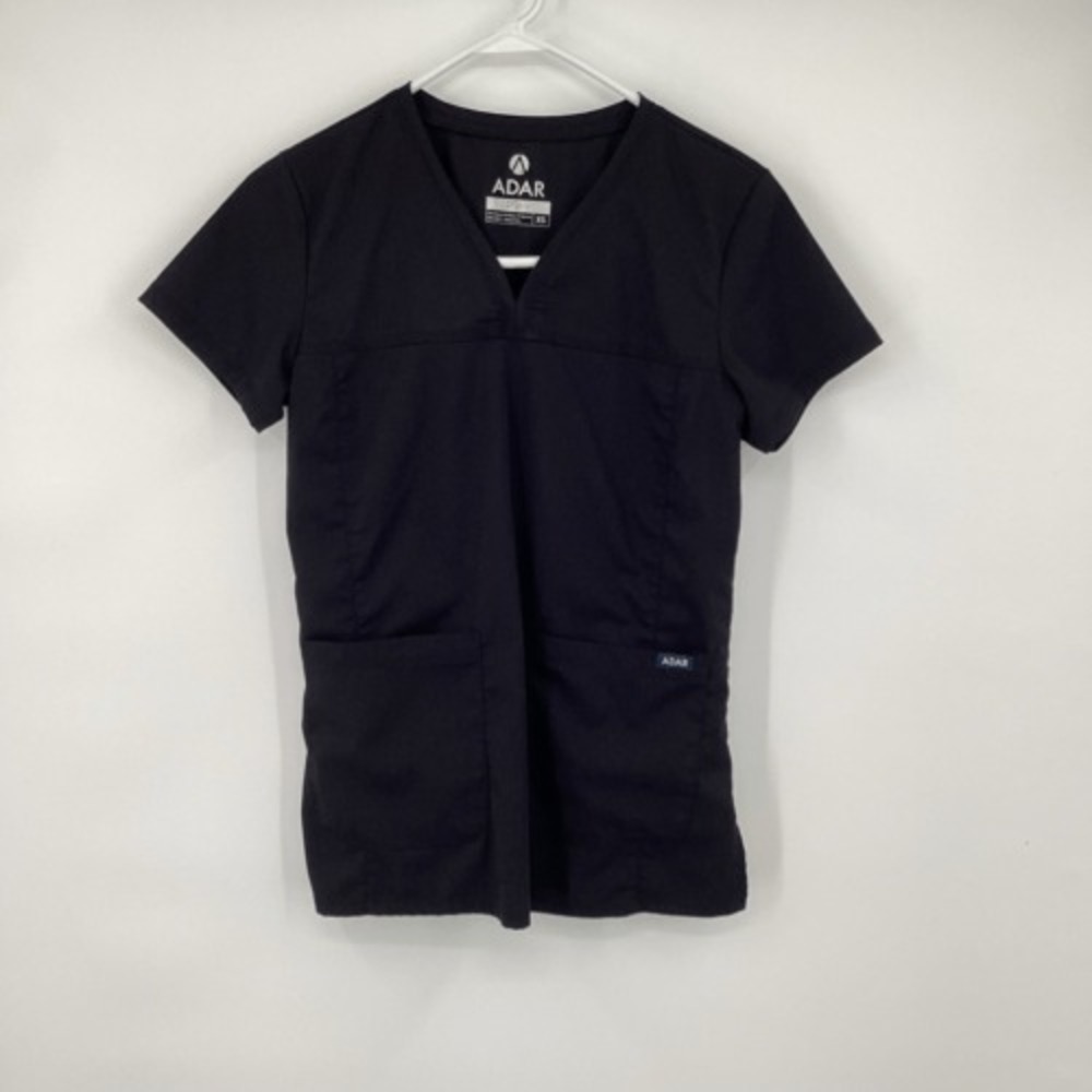 Ladies Adar Pro Scrub‎ Top medical XS extra small black
